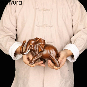 Feng Shui Elegant Elephant Resin Statue Lucky Wealth Figurine Crafts Ornaments Gift for Home Office Desktop Decoration acacuss
