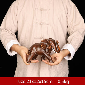 Feng Shui Elegant Elephant Resin Statue Lucky Wealth Figurine Crafts Ornaments Gift for Home Office Desktop Decoration acacuss