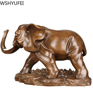Feng Shui Elegant Elephant Resin Statue Lucky Wealth Figurine Crafts Ornaments Gift for Home Office Desktop Decoration acacuss