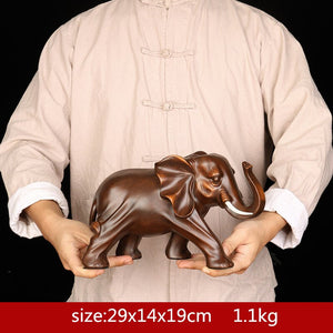 Feng Shui Elegant Elephant Resin Statue Lucky Wealth Figurine Crafts Ornaments Gift for Home Office Desktop Decoration acacuss