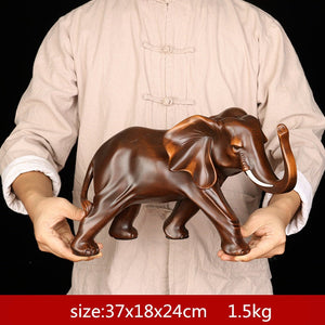 Feng Shui Elegant Elephant Resin Statue Lucky Wealth Figurine Crafts Ornaments Gift for Home Office Desktop Decoration acacuss