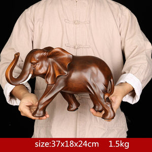Feng Shui Elegant Elephant Resin Statue Lucky Wealth Figurine Crafts Ornaments Gift for Home Office Desktop Decoration acacuss