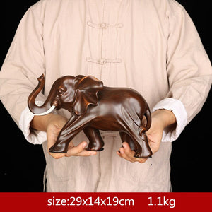 Feng Shui Elegant Elephant Resin Statue Lucky Wealth Figurine Crafts Ornaments Gift for Home Office Desktop Decoration acacuss