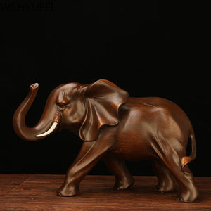 Feng Shui Elegant Elephant Resin Statue Lucky Wealth Figurine Crafts Ornaments Gift for Home Office Desktop Decoration acacuss
