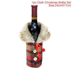 FengRise Christmas Decorations for Home Santa Claus Wine Bottle Cover Snowman Stocking Gift Holders Xmas Navidad Decor New Year acacuss