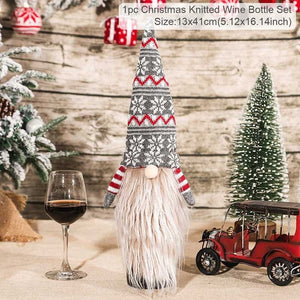 FengRise Christmas Decorations for Home Santa Claus Wine Bottle Cover Snowman Stocking Gift Holders Xmas Navidad Decor New Year acacuss