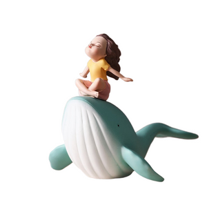 Figurine Whale Girl Statue Nordic Resin Home Decor Modern Figurines For Interior Living Room Office Aesthetic Room Decor Gift acacuss