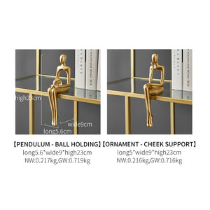 Figurines for Interior Modern Home Decoration Abstract Sculpture Luxury Living Room Decor Desk Accessories Golden Figure Statue acacuss