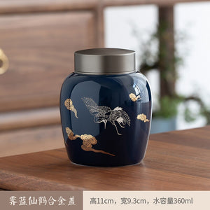 Funeral Cremation Urns for A Small of Pet Ashes and Memorial- Hand-Painted Ceramics Sealed jar - Burial Urns at Home acacuss