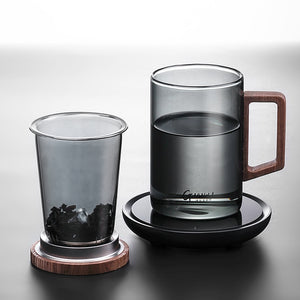GIANXI Glass Tea Cups High Borosilicate Glass Household Tea Water Separate Tea Cup With Cover And Filter Glass Flower Tea Cup acacuss
