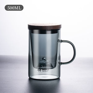 GIANXI Glass Tea Cups High Borosilicate Glass Household Tea Water Separate Tea Cup With Cover And Filter Glass Flower Tea Cup acacuss