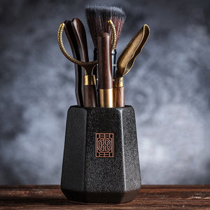 GIANXI Tea Ceremony Six Gentlemen Set Tea knife Tea Needle Chaze Kung Fu Ceramic Tea Set Accessories Wooden Tea Making Tools acacuss