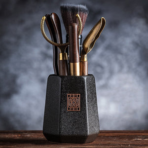 GIANXI Tea Ceremony Six Gentlemen Set Tea knife Tea Needle Chaze Kung Fu Ceramic Tea Set Accessories Wooden Tea Making Tools acacuss