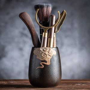 GIANXI Tea Ceremony Six Gentlemen Set Tea knife Tea Needle Chaze Kung Fu Ceramic Tea Set Accessories Wooden Tea Making Tools acacuss