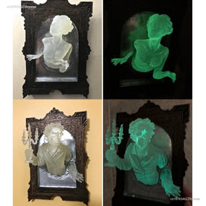 Ghost In The Mirror Wall Plaque Halloween Horror Sculpture Devil's Hand Luminous Display Mirror Resin Crafts Home Decor New 2023 acacuss