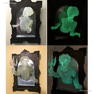 Ghost In The Mirror Wall Plaque Halloween Horror Sculpture Devil's Hand Luminous Display Mirror Resin Crafts Home Decor New 2023 acacuss