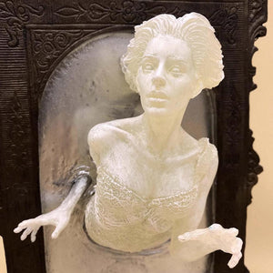 Ghost Sculpture Resin In The Mirror Wall Plaque Luminous Display Mirror Creative Hanging Wall Home Room Decorations Home Decor acacuss