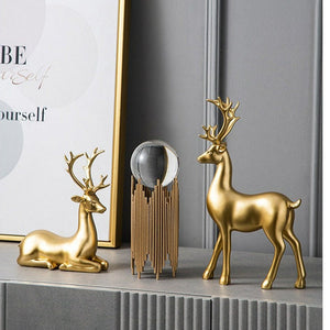 Golden Deer Animal Resin Crafts Sculpture Living Room Decoration Festival Gifts - Golden deer Best Choice For Home Decor, Housewarming Gift - ACACUSS