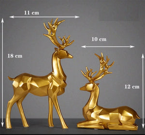 Golden Deer figurine Animal Statue Sculpture Living Room Decoration - Golden deer For Home Decor, Housewarming Gift - ACACUSS