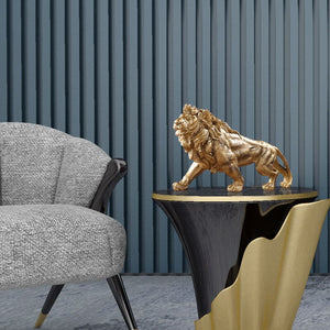 Golden Lion King Resin Ornament Home Office Desktop Animal Statue Decoration Accessories Living Room Home Decoration Ornament acacuss