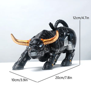 Graffiti Charging Bull Statue Resin Miami Animal Feng Shui Art Modern Sculpture Home Living Room Decoration Office Figurine Gift acacuss
