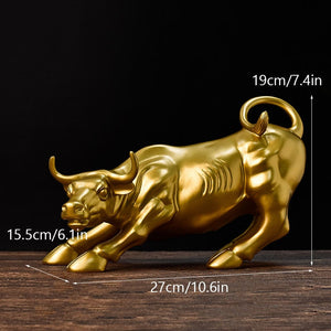 Graffiti Painting Resin Bull Figurines Home Living Room Bedroom Office Desktop Feng Shui Ornaments Collection Statues acacuss