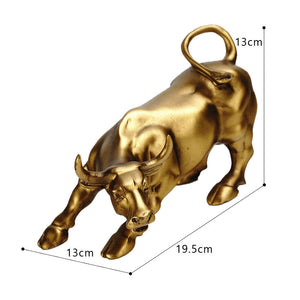 Graffiti Painting Resin Bull Figurines Home Living Room Bedroom Office Desktop Feng Shui Ornaments Collection Statues acacuss