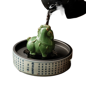 Green Horse Tea Pet Ornaments Ceramic Small Tang Ma Can Raise Home Office Tea Ceremony Ornaments Craft Ornaments Tea Ornaments acacuss