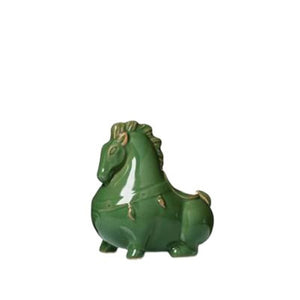 Green Horse Tea Pet Ornaments Ceramic Small Tang Ma Can Raise Home Office Tea Ceremony Ornaments Craft Ornaments Tea Ornaments acacuss