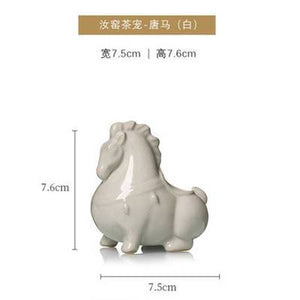 Green Horse Tea Pet Ornaments Ceramic Small Tang Ma Can Raise Home Office Tea Ceremony Ornaments Craft Ornaments Tea Ornaments acacuss