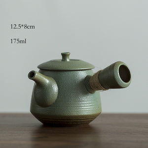Green ceramic kyusu teapots kettles vintage chinese kung fu tea pot drinkware acacuss