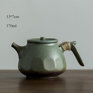 Green ceramic kyusu teapots kettles vintage chinese kung fu tea pot drinkware acacuss
