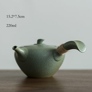 Green ceramic kyusu teapots kettles vintage chinese kung fu tea pot drinkware acacuss