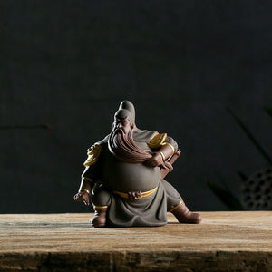 Guan Yu Chinese Historical Figure Characters Guan Gong Purple Clay Sand Ceramic Art Sculpture Home Decor Crafts Gifts Fengshui acacuss