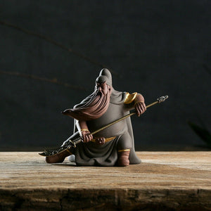 Guan Yu Chinese Historical Figure Characters Guan Gong Purple Clay Sand Ceramic Art Sculpture Home Decor Crafts Gifts Fengshui acacuss