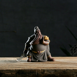 Guan Yu Chinese Historical Figure Characters Guan Gong Purple Clay Sand Ceramic Art Sculpture Home Decor Crafts Gifts Fengshui acacuss