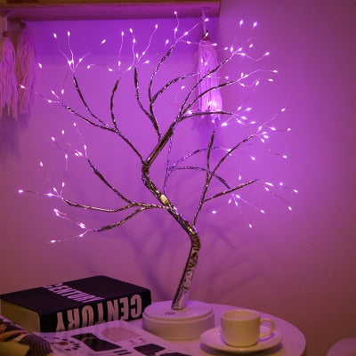 LED Nachtlicht Mini Weihnachtsbaum Kupferdraht Girlande Lampe für Kinder Zuhause Schlafzimmer Dekoration Dekor Fee Licht Urlaub Beleuchtung