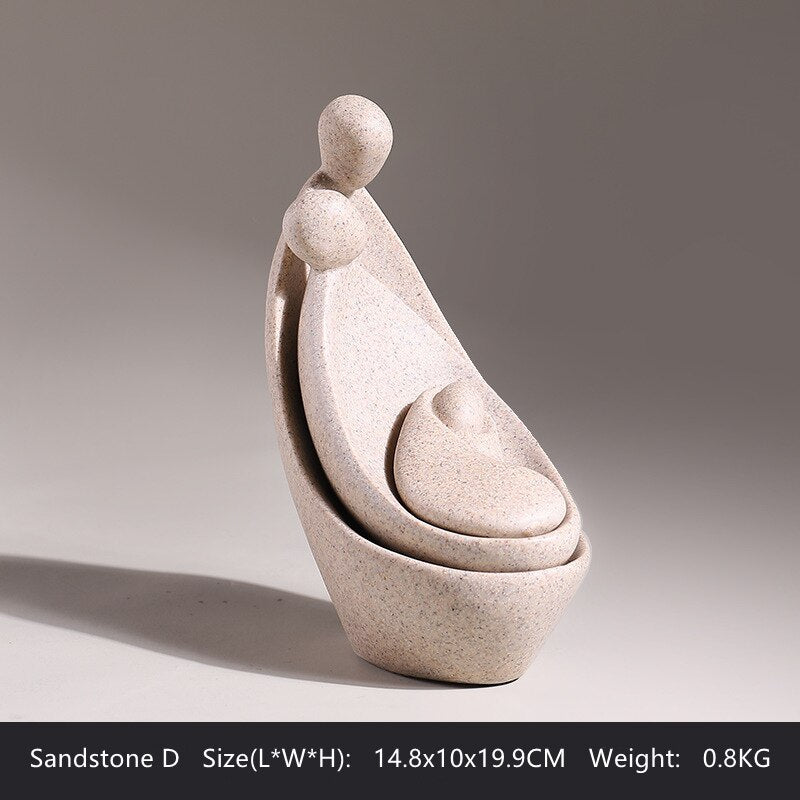 Nordic Abstrakte Paare Mütterlichen Liebe Familie Skulptur Statue Handmake Charakter Harz Ornamente Dekoration Keramik Dekor Handwerk