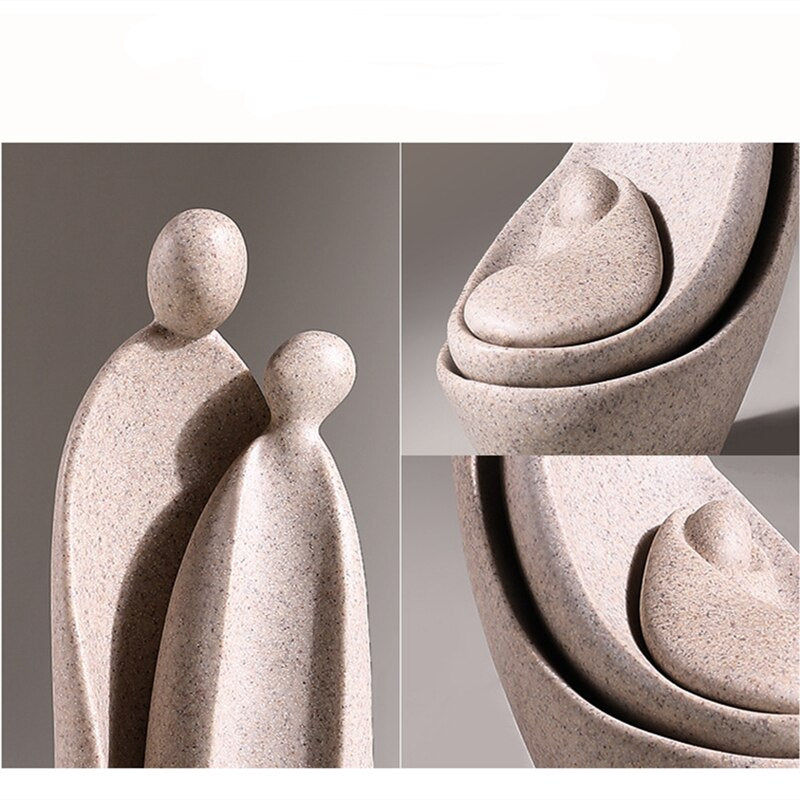 Nordic Abstrakte Paare Mütterlichen Liebe Familie Skulptur Statue Handmake Charakter Harz Ornamente Dekoration Keramik Dekor Handwerk