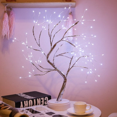 LED Nachtlicht Mini Weihnachtsbaum Kupferdraht Girlande Lampe für Kinder Zuhause Schlafzimmer Dekoration Dekor Fee Licht Urlaub Beleuchtung