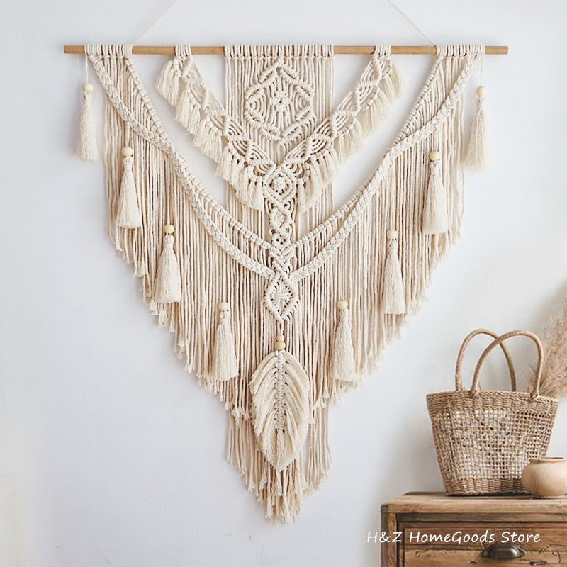 Nordic Bohemian Makramee Wandbehang Quaste Boho Tapisserie Handgewebte Für Wohnkultur Wohnzimmer Schlafzimmer Zimmer Haus Dekoration