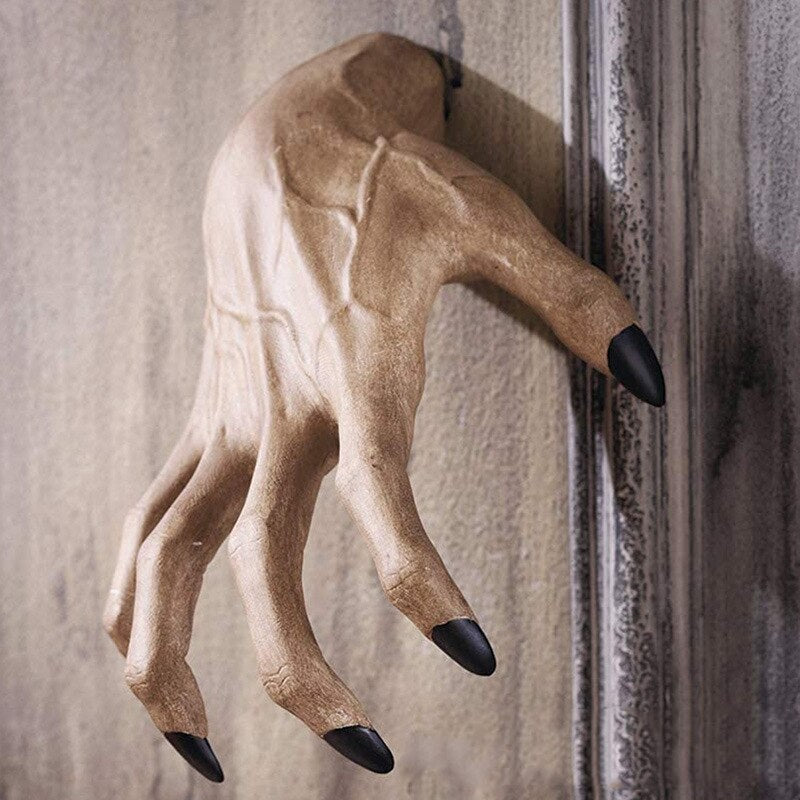 HOT Horrible Statue Ornament Simulation Witch Hand Decoration Wall Mounted Resin Craft for Home Halloween