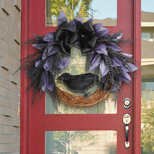 Halloween Bowknot Crow Garland Door Hanging acacuss