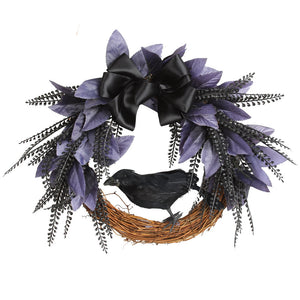Halloween Bowknot Crow Garland Door Hanging acacuss