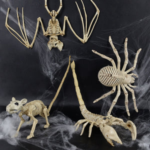 Halloween Decoration Horror Skeleton Fake Human Bats rat spider Animal Skeleton Halloween Haunted Home Horror Prop Ornament Toys acacuss