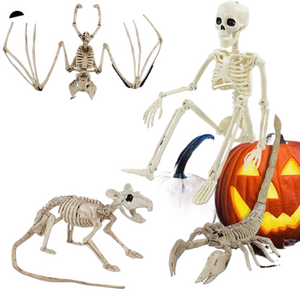 Halloween Decoration Horror Skeleton Fake Human Bats rat spider Animal Skeleton Halloween Haunted Home Horror Prop Ornament Toys acacuss