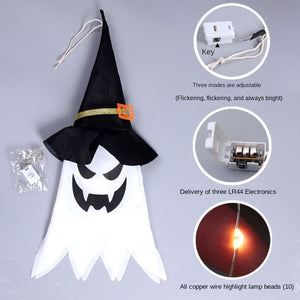 2023 Halloween Decoration LED Flashing Light Hanging Skull Horror Pumpkin Bat Home Haunted House Bar Halloween Party Decor acacuss