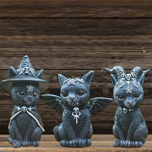 Halloween Decorations Magic Cats Resin Crafts Sculptures Window Tabletop Decorations Lawn Garden Garden Decorations Holiday Gift acacuss