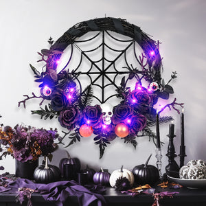 Halloween Decorations Spider Skull Vine Ring Artificial Flower Party Layout Props Pendant acacuss