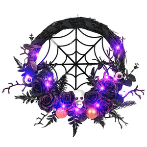 Halloween Decorations Spider Skull Vine Ring Artificial Flower Party Layout Props Pendant acacuss